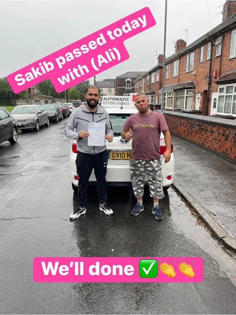 Sakib passed their driving test with Ali Bayati